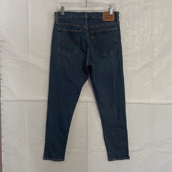 Levi's Wedgie Skinny Jeans Women’s 31 Blue Dark Wash Button Fly High Rise NEW - Picture 2 of 12